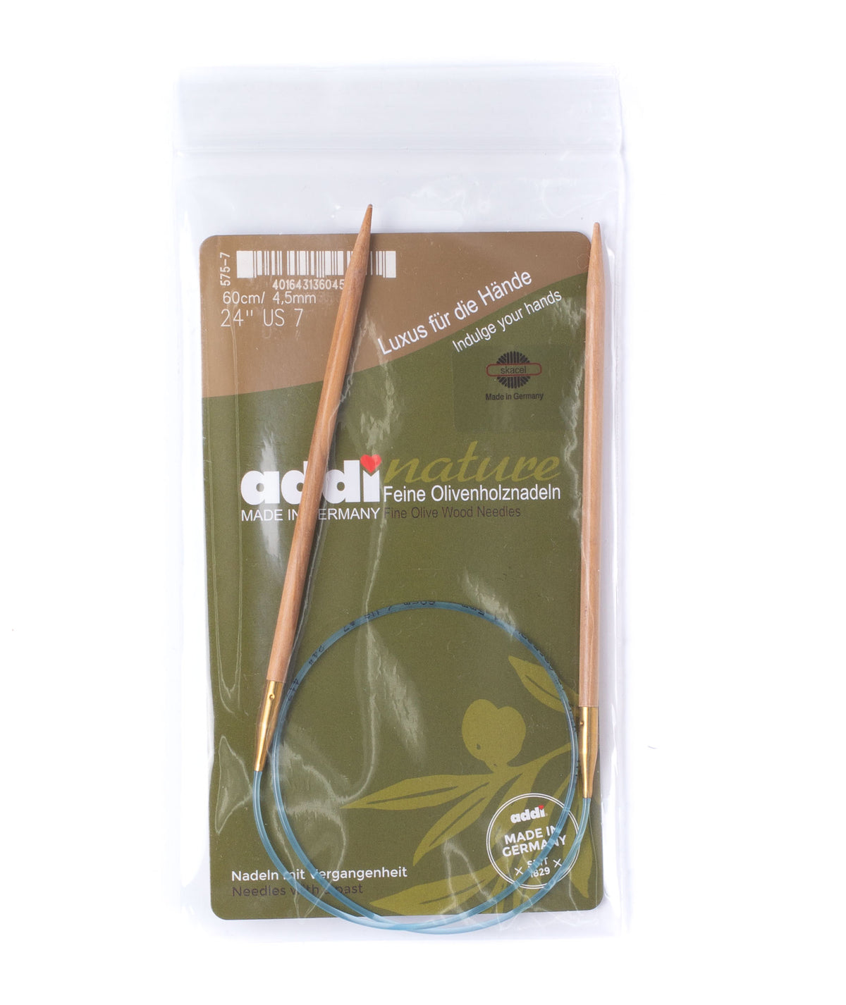 Addi Olive Wood 4.5mm 60cm Circular Knitting Needles - 575-7